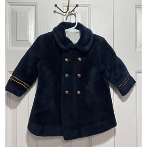 Vintage Sears Winter Faux Fur Coat Blue‎ Child's Kid's Size L 27lb - 32lbs 2T?